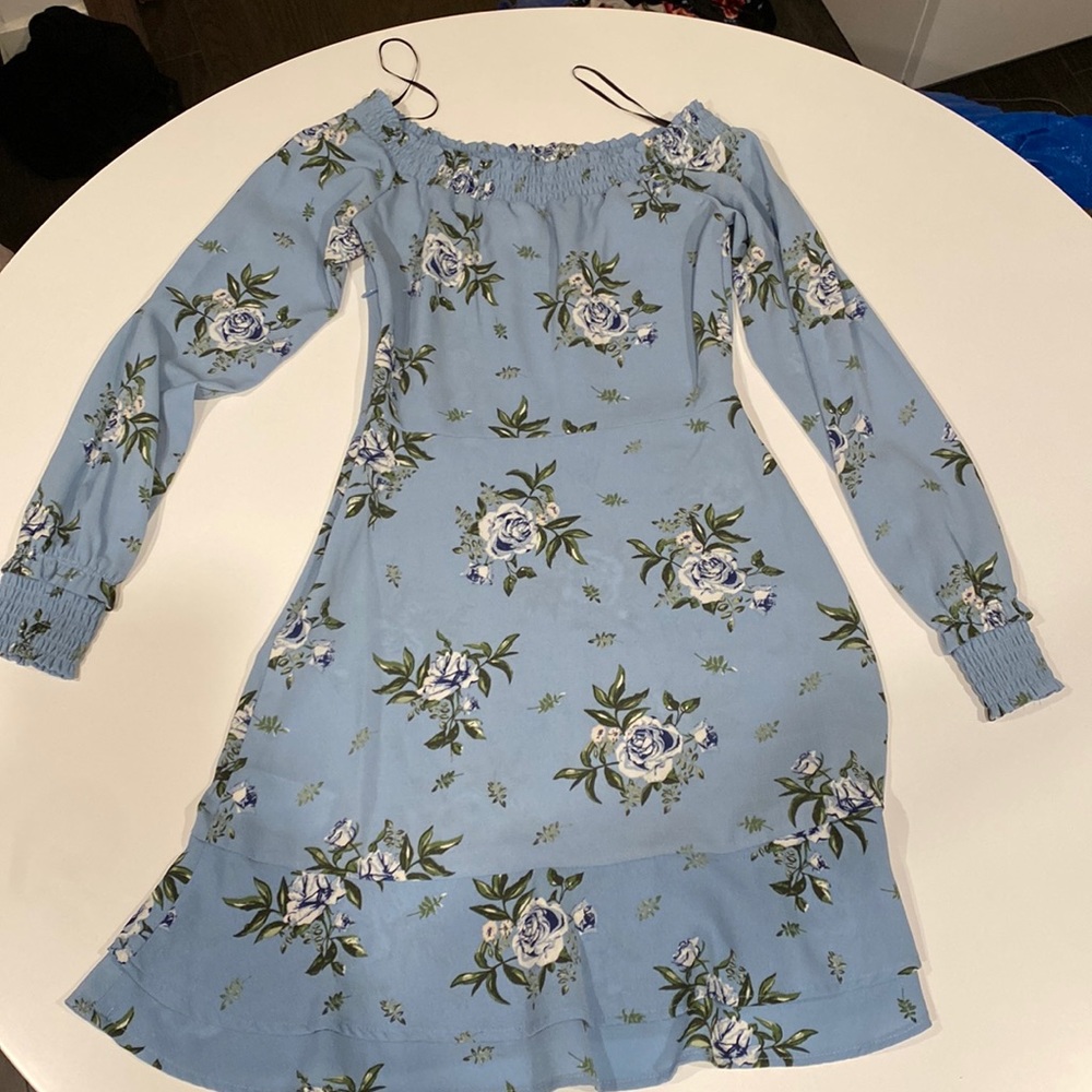H&M Off shoulder Blue Dress